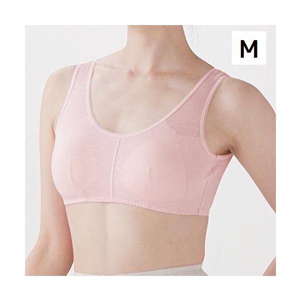 ブラジャー ノンワイヤー 夏 さらさらシルク混ブラジャー ピンク M