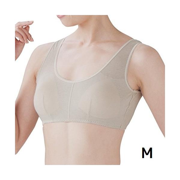 ブラジャー ノンワイヤー 夏 さらさらシルク混ブラジャー ベージュ M