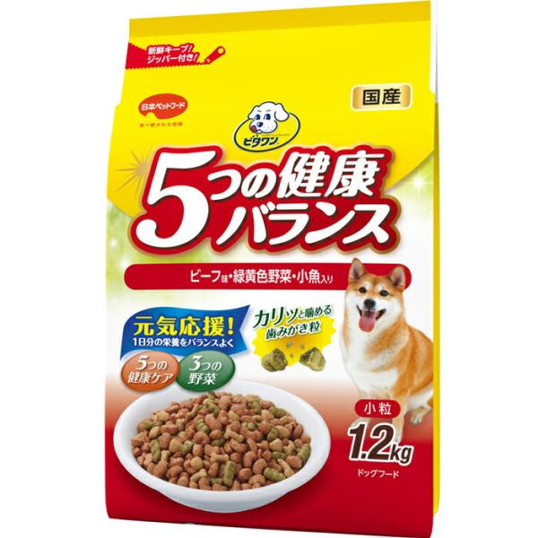 他サイト： ビタワン 5つの健康バランス ビーフ味・野菜入り 小粒 1.2kgの商品画像