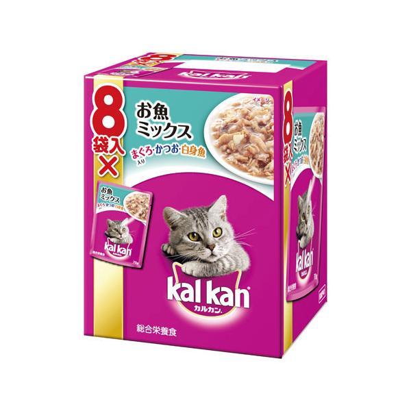 他サイト： カルカン パウチ お魚ミックス まぐろ・かつお・白身魚入り 70g 8袋パックの商品画像