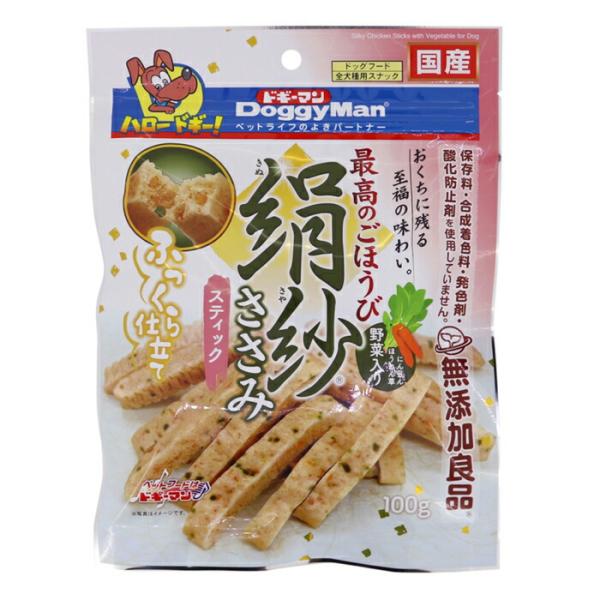 ドギーマンハヤシ ドギーマン 無添加良品 絹紗ささみスティック 野菜入り 犬用おやつ ドッグフード 100g