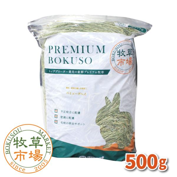 牧草市場 バミューダヘイ（特選プレミアム）500g 《牧草》（うさぎ