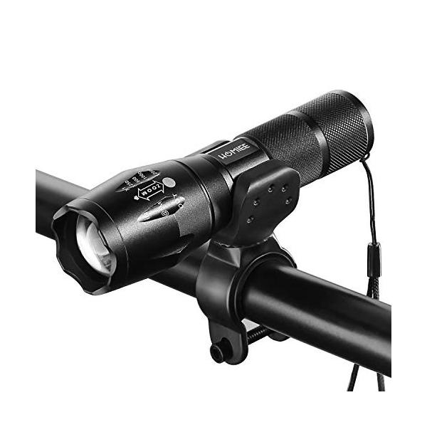 Homiee 懐中電灯 Led 自転車ライト 小型 強力 高輝度 防水 ズーム式 5モード 防災対策 正規認証品 新規格