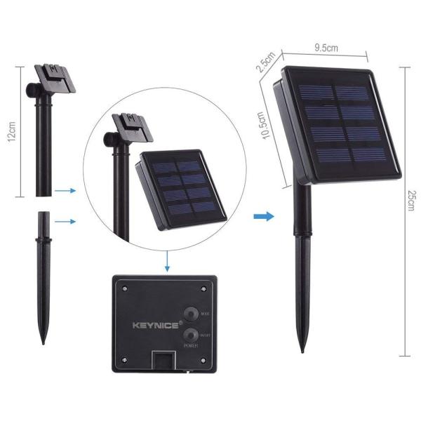 Keynice ソーラー イルミネーションライト ソーラーライト 屋外 ハロウィン装飾 ガーデンライト 0led 全長m 電球間隔