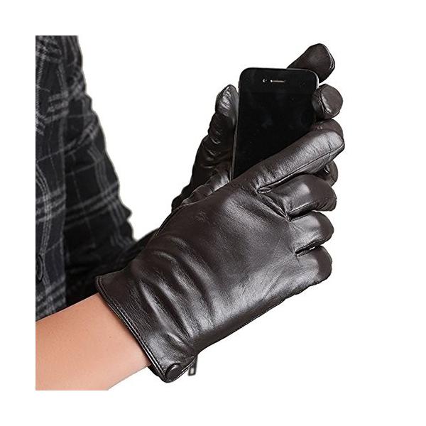 Nappaglo メンズ 男性用 ショート レザー 手袋 冬 インナー 保温 ドライ 防寒 暖かい 運転 厚い ビジネススタイル スマホ対応 新作販売