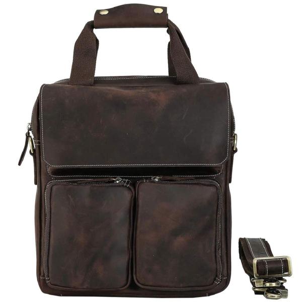 チョウギュウ 潮牛 本革 ヌメ革 メンズ ブリーフケース ダークブラウン ショルダーバッグ ランキングtop5 オイルレザー 対応 縦型 2way