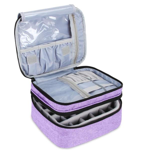 Luxja マニキュアケース ネイルカラー 15ml 30ボトル ネイル道具 持ち運び ライトパープル 収納 ケースのみの販売 整理 販売