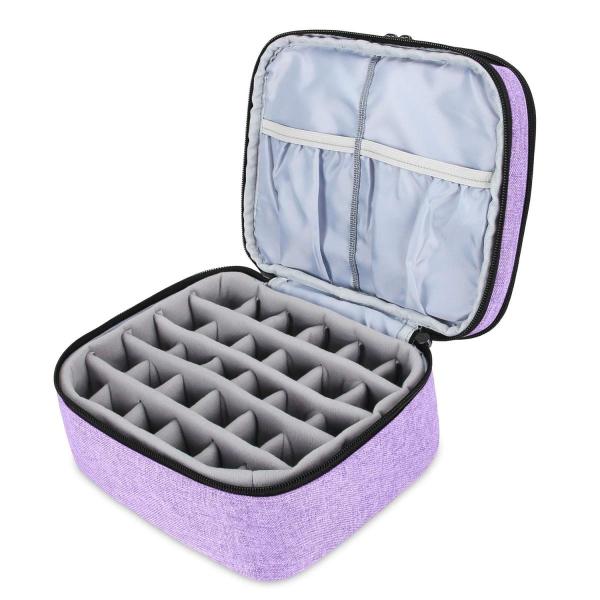 Luxja マニキュアケース ネイルカラー 15ml 30ボトル ネイル道具 持ち運び ライトパープル 収納 ケースのみの販売 整理 販売