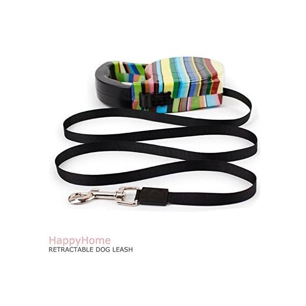 Happyhome 犬用 伸縮リード 5m 15kg対応 小型犬 中型犬 レインボー柄 Www Tecnicoscba Org Ar