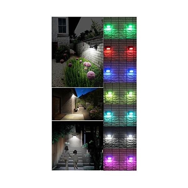 Suneng Power センサーライト ソーラー 春夏新作 Led ライト ダブル人感 7色転換 玄関先 庭 防水 自動点灯 防犯対策 3つ照明モード 外灯