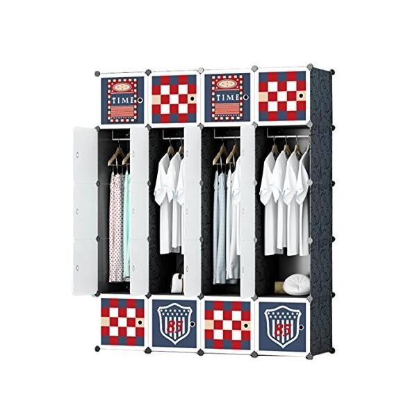 送料無料 新品 Sakulaa ホーム 収納ボックス 扉付き 収納棚 衣類収納ラック 組み立て式 ワードロ Diy 大容量 クローゼット ダンス ポータブル おしゃれ