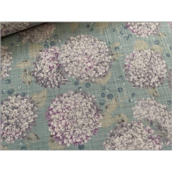 marble 50cm リネンライクスラブクロス 生地 布 スノーボール 花柄 mint A3