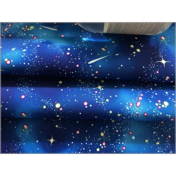 marble*50cm【オックス 生地】宇宙*星空*流れ星*ネイビー×ブルー*3C