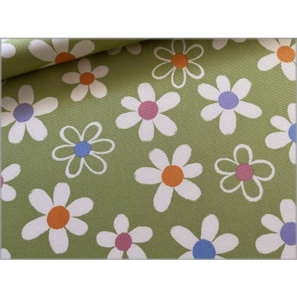 marble 50cｍ オックス 生地 布 プリント フラワー 花  milky gree 1E