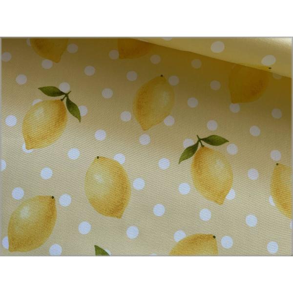marble 50cｍ オックス 生地 布 プリント レモン 水玉 cream yellow 3C