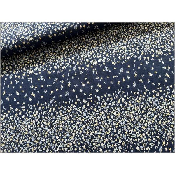 marble 50cm単位 80ローン 生地 布 プリント ボーダー 小花 navy blue 6D
