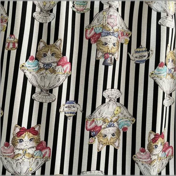 marble 50cm オックス 生地 布 おしゃれ 猫柄 ねこ パフェ ストライプ