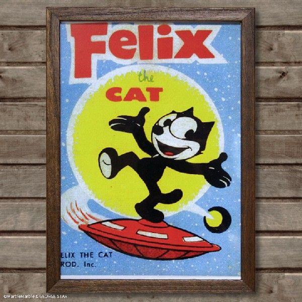 E4 フレーム付きミニポスター FELIX フィリックス UFO // アメリカン