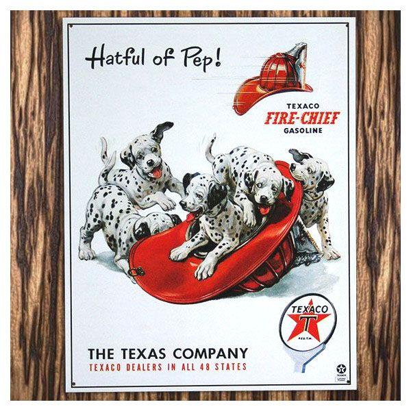 C3 ブリキ看板 TEXACO テキサコ FIRE-CHIEF GASOLINE