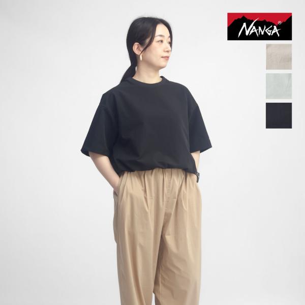 ナンガ NANGA 半袖 ドットエアコンフィ Tシャツ クルーネック 裾ドローコード レディース