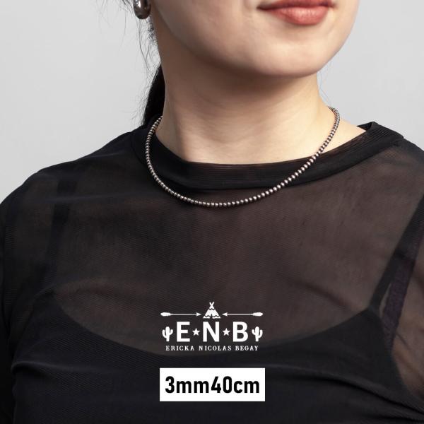 エリッカ ニコラス ビゲイ ERICKA NICOLAS BEGAY 3mm 40cm ナバホパール シルバーネックレス