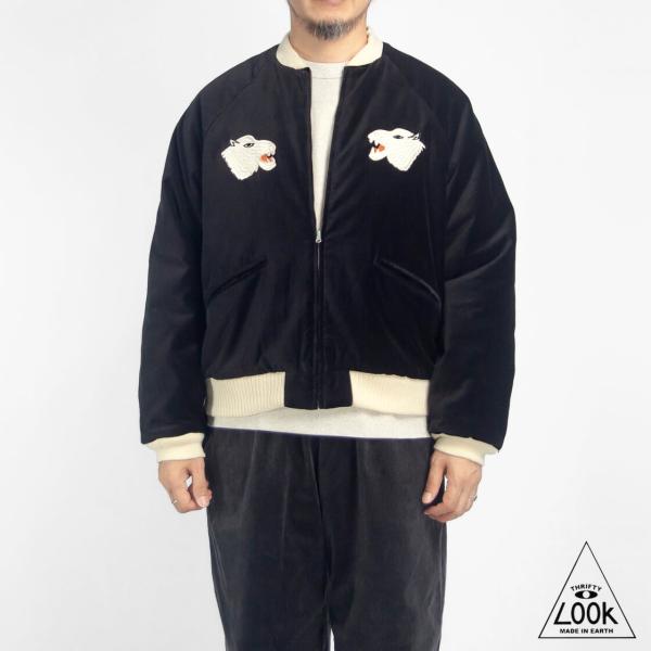 スリフティールック THRIFTY LOOK 別珍 リバーシブル 中綿スーベニアジャケット スカジャン メンズ
