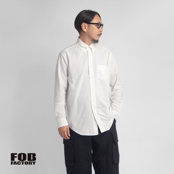 【爆買セール価格】FOBファクトリー FOB FACTORY 強撚オックスフォード ボタンダウンシャツ 日本製 メンズ
