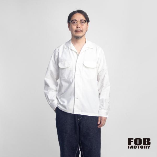 FOBファクトリー FOB FACTORY F3514 ラフィコットン オープンカラーシャツ 日本製 メンズ