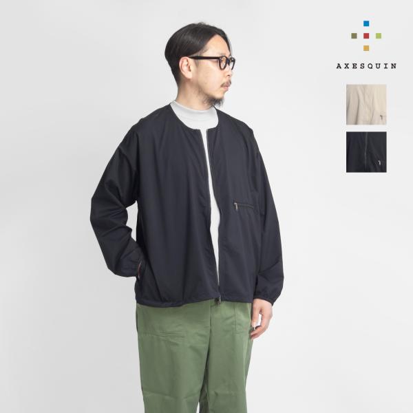 AXESQUIN ELEMENTS ノーカラージャケット オリーブ AXESQUIN ELEMENTS ノーカラージャケット オリーブ AXESQUIN