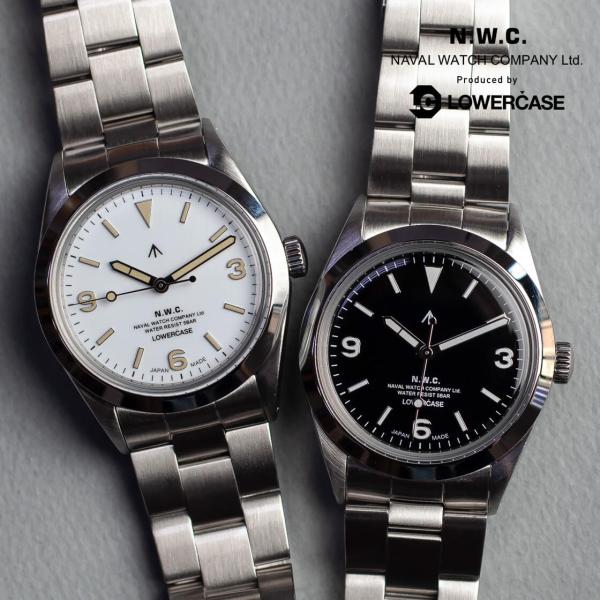 NAVAL WATCH ナバルウォッチ  LOWERCASE FRXF001 FRXF003 3連メタルバンド 腕時計 スウィープ式クォーツ 日本製 メンズ