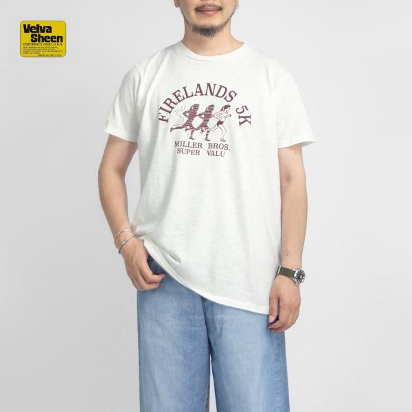 【セール価格】ベルバシーン VELVA SHEEN スラブ天竺 FIRELANDS プリントTシャツ メンズ
