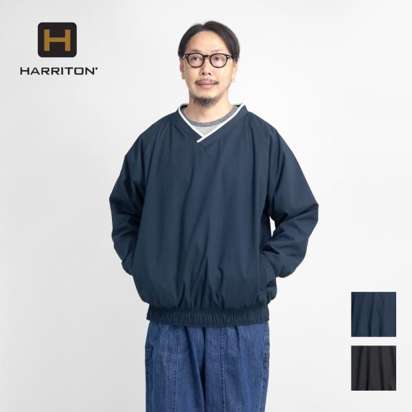 【爆買セール半額以下】ハリトン HARRITON マイクロファイバーウインドシャツ Vネック ゴルフジャケット ピステ メンズ