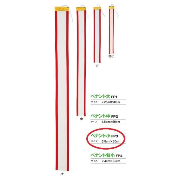 持ち回りの優勝カップやトロフィー等で使用する、ペナント（優勝者の名前などを記入するリボン旗）です。タイプは小 FP3(写真左から3番目)です。ペナント小のみで50枚までネコポス(※)で送料420円にて発送いたします。※宅急便と同じ配達日数で...