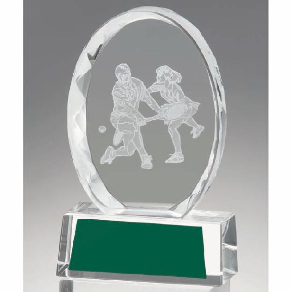 レーザー2D加工により、クリスタル内側に各種スポーツのシルエットがモチーフとなっているクリスタルです。記念品、卒業記念、卒団記念などに最適です。