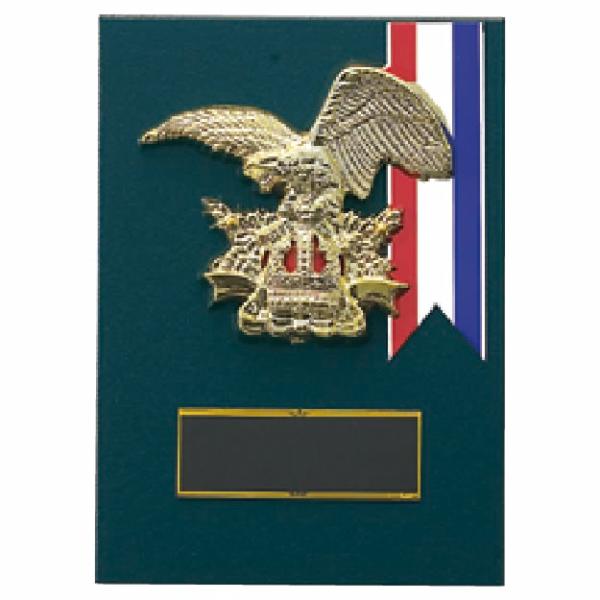 鷲をモチーフとした楯(盾)です。ゴルフ、サッカー、野球などの各種スポーツ大会の表彰や、企業表彰、感謝状、功労賞、表彰状、退職記念などの記念品としてご利用いただけます。装飾に紅白リボンを取り付けます（無料）。