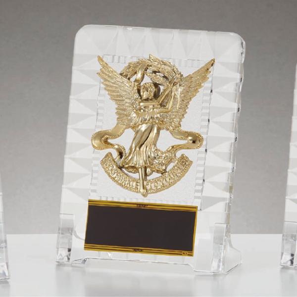 女神をモチーフとした楯(盾)です。ゴルフ、サッカー、野球などの各種スポーツ大会の表彰や、企業表彰、感謝状、功労賞、表彰状、退職記念などの記念品としてご利用いただけます。