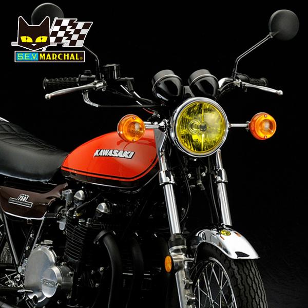 マーシャルヘッドライト889 白×メッキ カワサキ/Z1 Z2 Z400FX | www