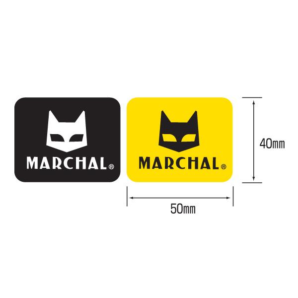 MARCHAL（マーシャル） ステッカー イエロー＆ブラック 中 2枚組 幅