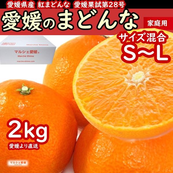 愛媛のまどんな 紅まどんな 2キロ 家庭用 みかん 訳あり 箱買い サイズ混合 2kg 表面に傷有 カットフルーツに　年内発送