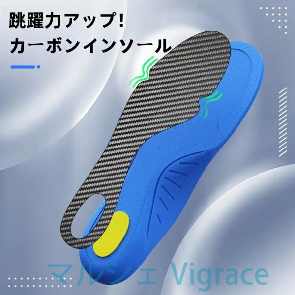 ジャンプ力アップ！カーボンインソール 高反発 衝撃吸収 薄型 軽量 スポーツ用 男女兼用 跳躍力向上 トレーニング ランニング バスケットボール対応