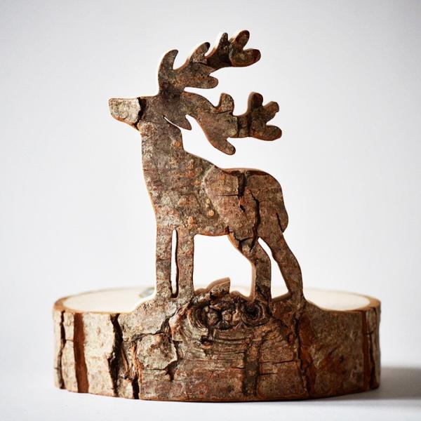 インテリア 切り株キャンドルホルダー トナカイ : メルヒェン Yahoo!店