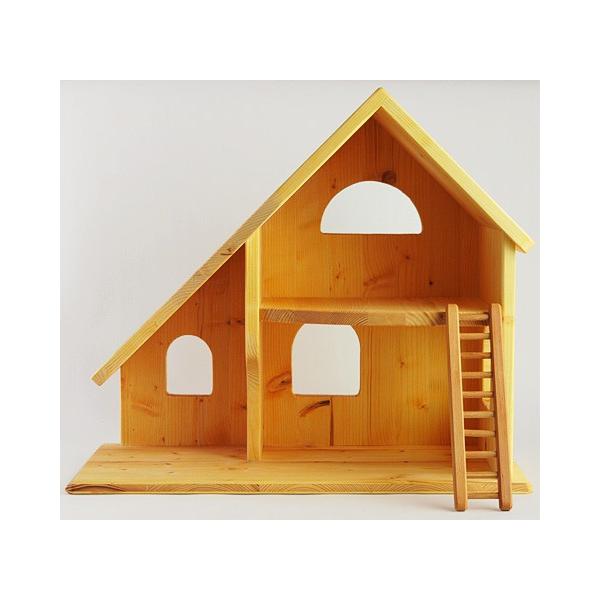 と*こ様 木製2階建てドールハウス 2階建て人形の家 小（完成品）」ドールハウス 木製玩具 ドライ