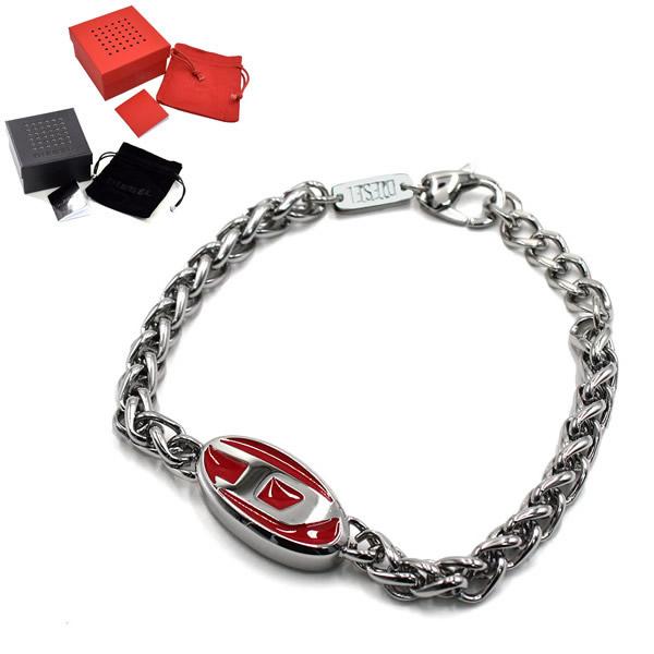 DIESEL ブレスレット DX1445040 シルバー×レッド DIESEL ディーゼル ブレスレット DX1445040 アクセサリー メンズ
