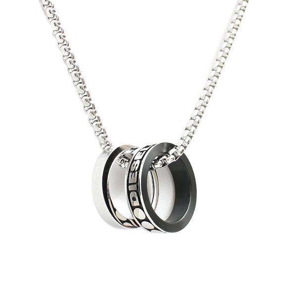 DIESEL DX1168040 ネックレス ダブルリング DIESEL ディーゼル ネックレス ダブルリング シルバー DX1168040
