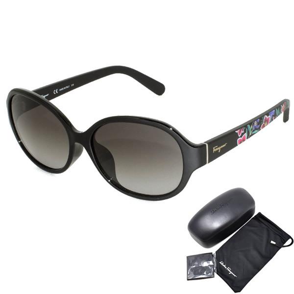 Salvatore Ferragamo サングラス ブラック シルバー金具