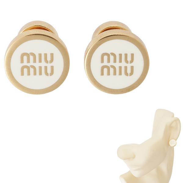 miu miu（ミュウミュウ） ピアス 5JO912 2F6T F0009 ロゴ エナメル