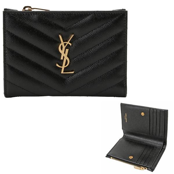 YSL 折りたたみ財布 SAINT LAURENT サンローラン 財布 二つ折り財布 折り畳み 668287 BOW01