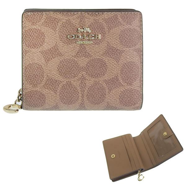 新品 コーチ COACH 2つ折り財布 スナップ ウォレット タン/ブラウン COACH（コーチ） 財布 レディース 2つ折り 折財布 コンパクト
