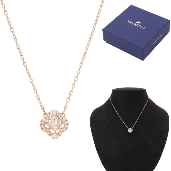 スワロフスキー ネックレス SWAROVSKI 5642928 ダンシングクリスタル パヴェ クローバー ペンダント アクセサリー Sparkling Dance ホワイト ローズゴールド スワロフスキー ネックレス SWAROVSKI 5642928 ダンシングクリスタル パヴェ クローバー ペンダント アクセサリー Sparkling Dance ホワイト ローズゴールド