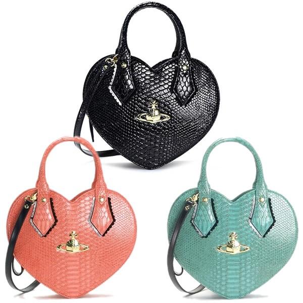 Vivienne Westwood ヴィヴィアンウエストウッド ハンドバッグ ショルダーバッグ 2way ハート FRILLY SNAKE 5526  ブラック ピンク ブルー